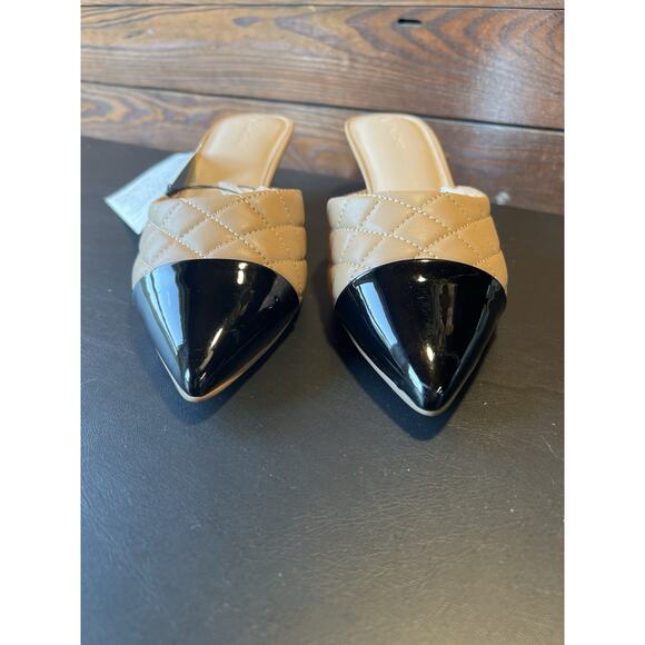 The Drop Women's Paulina Pointed-Toe Two-Tone Mule Praline Quilted Size 8.5 - Picture 6 of 10